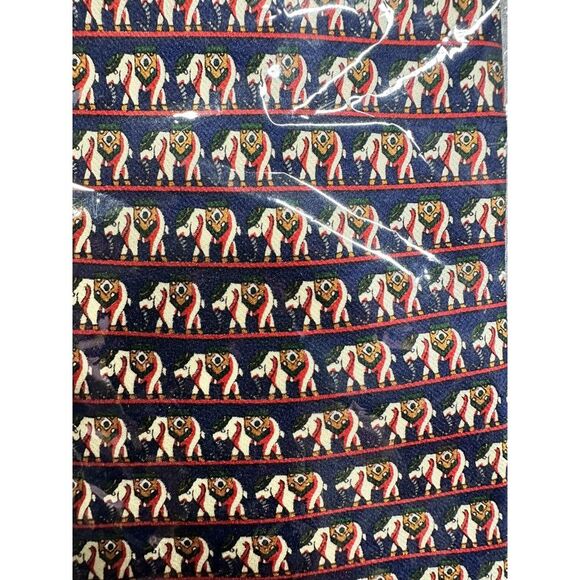 2/Pair Kai Long Handmade Silk Ties Elephants/Geometric - Picture 2 of 6